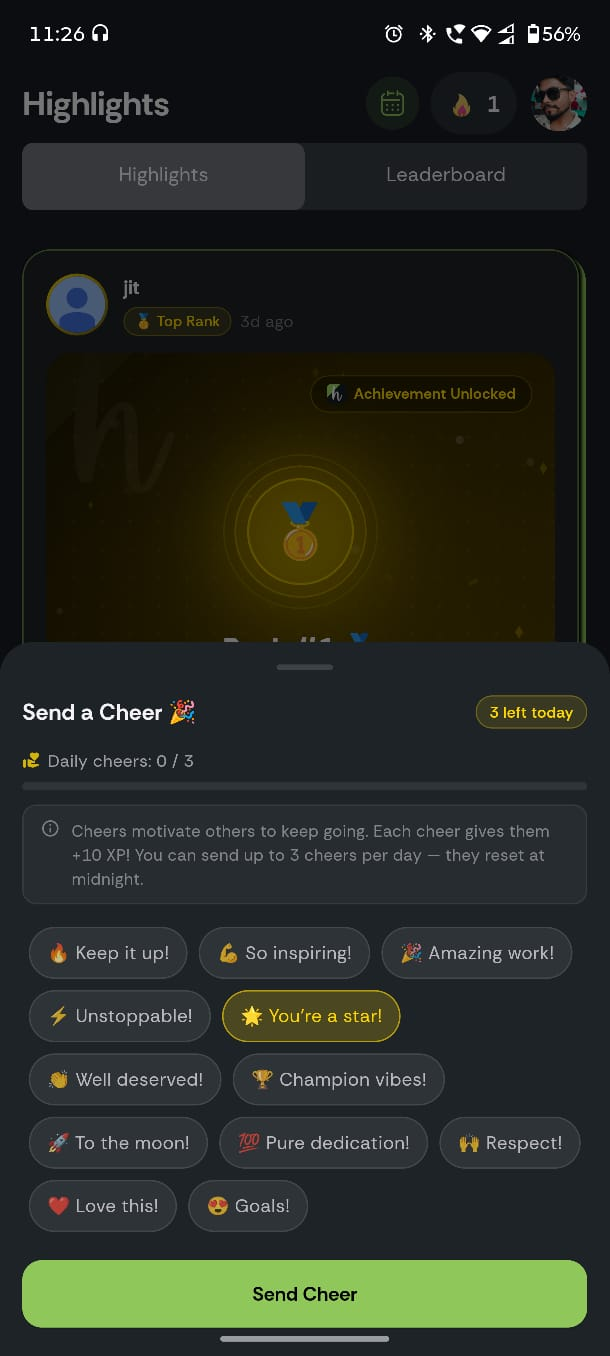 HabitHook main dashboard screenshot