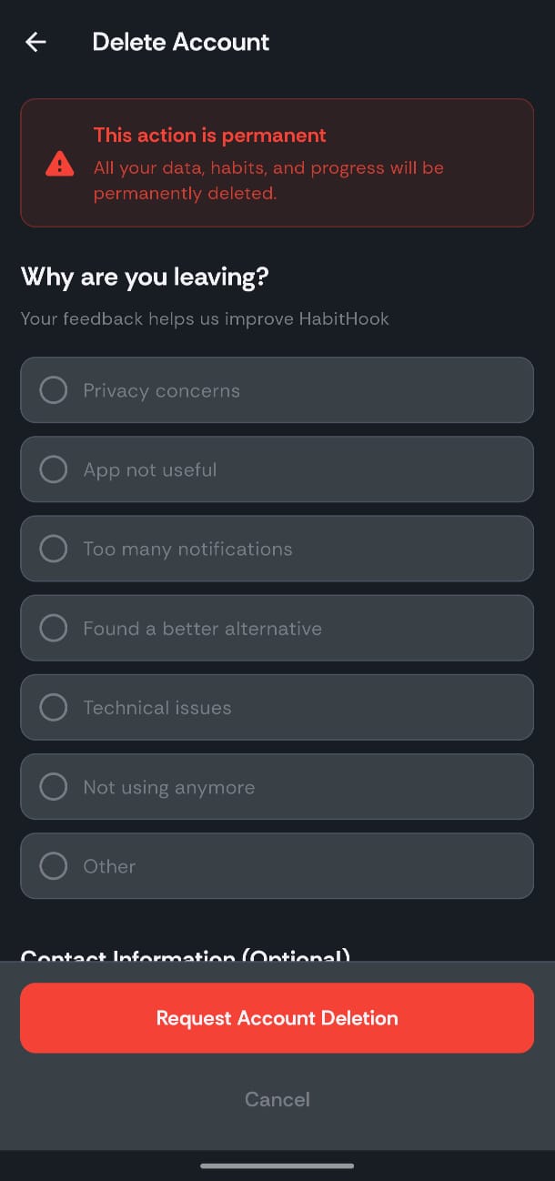 Confirmation screen